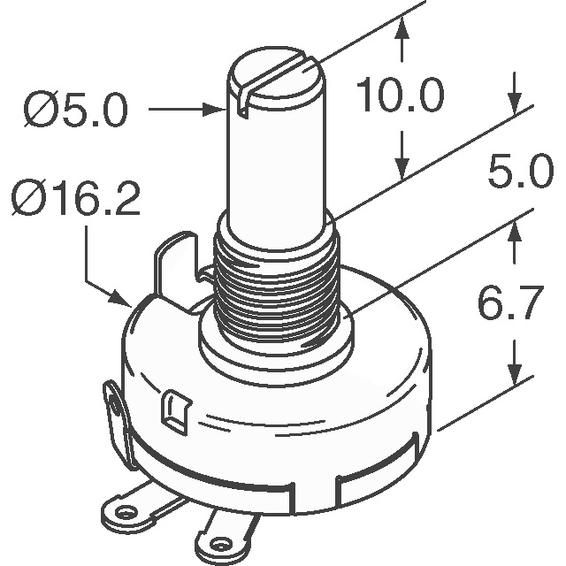 CRV16-00-502 Nidec Copal Electronics  Potenciómetros rotatorios Reóstatos